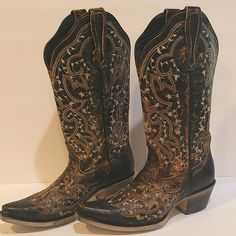 Nwot J.B. Dillon Zinnia Western Cowboy Boots Size: 8.5b Brand New - Never Worn Not Even Broken In 100% Genuine Real Leather No Damage Distressed, Embroidered Design When You Need A Bit Of Class And A Bit Of Sass The Zinnia Women’s Western Boot Is The Style For You. Traditional Leather Treated With Our Special Brown Antiquing Process Creates A Vibrant Pair Of Boots For The Woman Who Wants To Turn Every Head In The Room. Each Pair Of Women’s Boots Is Hand Crafted By The Boot Experts At J.B. Dillon Brown Western Snip Toe Boots, Brown Snip Toe Western Boots, Western Black Snip Toe Boots, Brown Boots With Reinforced Heel For Western-themed Events, Black Western Boots With Round Toe, Brown Boots With Reinforced Heel And Snip Toe, Black Round Toe Boots For Western-themed Events, Western-themed Boots With Patina And Round Toe, Patina Round Toe Boots For Western-themed Events