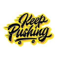 the words deep fishing are painted in black and yellow