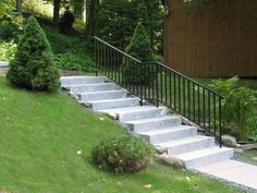 a set of stairs leading up to a house