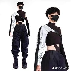 Tech Wear Fashion Men, Futuristic Male Outfit, Cyberpunk Formal Wear, Futuristic Style Men, Male Pole Dancer Outfit, Cyberpunk Aesthetic Fashion Men, Smart Clothing Technology, Future Clothes Concept, Outfit References Male