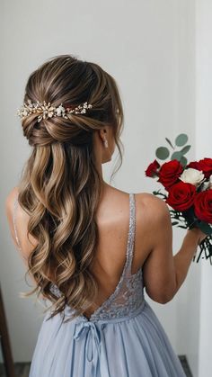 Discover stunning bridesmaid hairstyles ideas for Half Up Half Down Long hair Updo Black Ponytail Wedding Short hair Medium length Thin hair Bangs Straight hair Perfect for your special day Bride Hairstyle Ponytail, Side Braid Half Up Half Down, Half Updo Bridal Hair, Hairstyles In Straight Hair, Half Up Half Down Hair Fine Hair, Wedding Medium Hairstyles, Hair For V Neck Dress, Hair Styles For Bridesmaids Updo, Short Hairstyle Women For Wedding