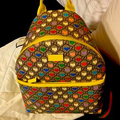 Used In Good Condition Multicolor Dust Bag Kids Canvas, Gucci Kids, Gucci Accessories, Canvas Backpack, Kids Accessories, Limited Time, Dust Bag, Bag Accessories, Backpacks