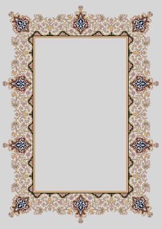 a square frame with an ornate pattern on the edges and sides, all in gold