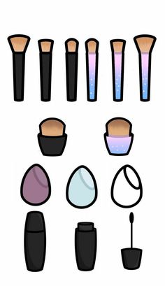 various types of makeup brushes and powders