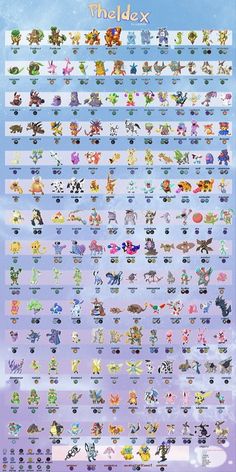 an image of the pokemon movie characters in their respective avatars and colors, all with different