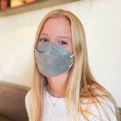 USA Teen Young Woman wearing small grey breatheTeq KN95 gray respirator face mask from Canada Nose Strips, 3d Shape, Pressure Points, Ear Loop, Mask Making, Top Pick, The Next Generation, Emphasis, Next Generation