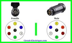 the wiring diagram for an electrical device with four wires and two plugs on each side