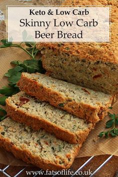 Ultimate Skinny Beer Bread (Keto) Low Carb Beer Bread, Keto Beer Bread, Almond Flour Beer Bread, Low Calorie Beer, Low Carb Beer, Oatmeal Flour, Heathy Snack, High Fat Low Carb Recipes, Bread Keto