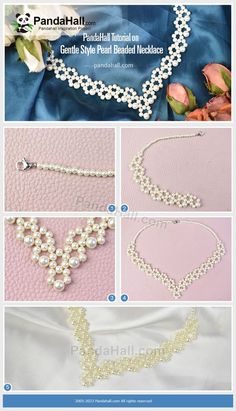 the instructions for how to make a beaded necklace with pearls and beads on it