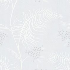 a white wallpaper with leaves and dots on the bottom right corner is an abstract design