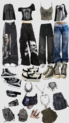 Y2kgrunge Outfits, Emo Y2k Outfits Baggy, Headphones Grunge, Headphones Aesthetic Grunge, Alt Headphones, Alt Style Outfit, Types Of Clothing Styles, Street Style Outfits Casual, Scene Outfits