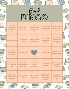 a book bingo game with books surrounding it and the words'book bingo '