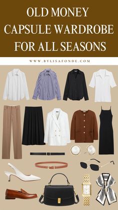 Old Money University Outfits, Old Money Essentials, Old Money Wardrobe Essentials, Outfit Ideas Old Money, Old Money Capsule Wardrobe, Long Wardrobe, Old Money Wardrobe, Look Old Money, Mode Over 50