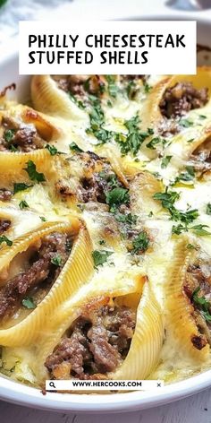 Whip up Easy Philly Cheesesteak Stuffed Shells for a fun and satisfying family dinner! Packed with flavorful ingredients and creamy cheese, this dish is sure to become a weeknight staple. Philly Cheesesteak Stuffed Shells, Philly Cheese Steak Stuffed Shells, Easy Stuffed Shells Recipe, Cheese Steak Stuffed Shells, Cheesesteak Stuffed Shells, Easy Stuffed Shells, Cheese Stuffed Shells, Fruit Parfait, Cheese Spaghetti