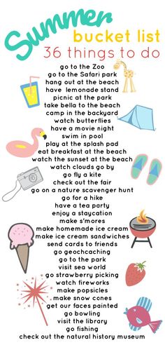 the summer bucket list for kids