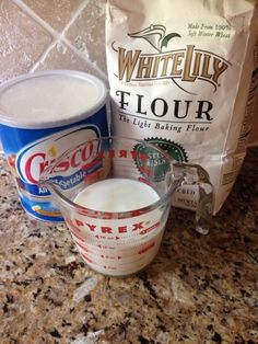 flour, yogurt and other ingredients on a counter