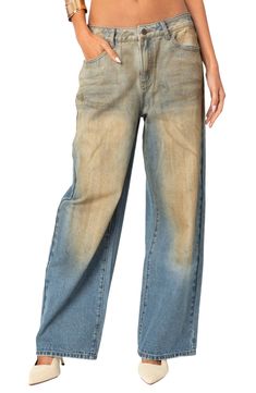 A slouchy fit and grungy wash bring favorite status to jeans cut from sturdy nonstretch denim. Zip fly with button closure Five-pocket style 100% cotton Machine wash, dry flat Imported Mud Jeans, Visionary Fashion, Slouchy Jeans, Jeans Low Rise, Girl Closet, Jeans Low, Swimwear Dress, Jeans Online, Low Rise Jeans