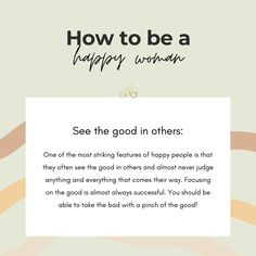 a woman's quote on how to be a happy woman