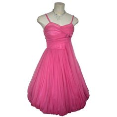 Vintage pink chiffon bubble dress from the 50's - an iconic style of skirt.  Good condition, some snagging and repairs to one side of the bodice bust very slight not noticed when worn as hidden in the folds but please note.  32" underarm to hem 26" Waist 34" Bust Corset Boning, Dress Corset, Pink Chiffon, Bubble Dress, Iconic Style, Corset Dress, Dress Clothes For Women, Vintage Pink, Style Icons