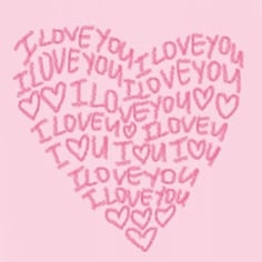 a pink heart with words written in the shape of it on a light pink background