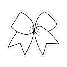 a black and white bow sticker on a white background