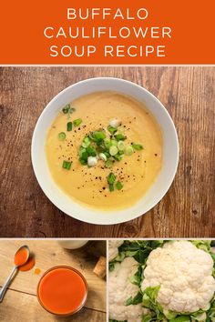 the recipe for buffalo cauliflower soup is shown