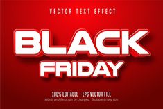 black friday text effect with red background