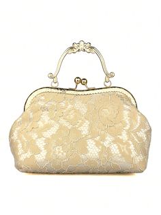 Albaricoque Glamour Collar  Satén Liso,Plantas,Estampado Integral,Estampado en Textura Bolsa de novedad Embellished Flower Cutout, Flower Clutch, White Women Dresses, Champagne Party, Floral Clutches, Chiffon Flower, Chiffon Flowers, Novelty Bags, Color Champagne