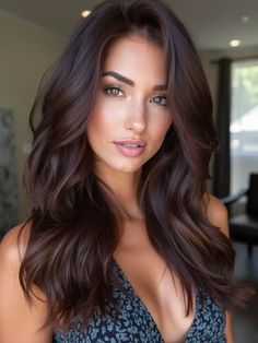 28 Captivating Cocoa Hair Color Ideas for a Stunning Transformation Hair Color Ideas For Brunettes Brown Skin, Deep Rich Chocolate Brown Hair, Brunette With Violet Undertones, Fall 2024 Brown Hair, Dark Brown Reddish Hair Color, Hair Ideas For Brown Eyes, Dark Expensive Brunette, Dark Brown Hair With Hint Of Red, Rich Brunette Hair Pale Skin