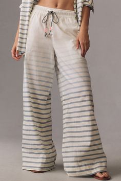 Cotton Side slant pockets Pull-on styling Machine wash USA | Wide-Leg Pants by Sundry in Blue, Women's, Size: Medium, Cotton at Anthropologie Surface Pattern Design Inspiration, Coast Fashion, West Coast Fashion, Pattern Design Inspiration, French Twist, Weekend Wear, Pull On Pants, Surface Pattern Design, Leisure Wear