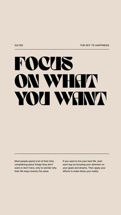 Focus On What You Want Typography Poster Instagram Canva, Retro Typography, Inspirational Sayings, Design Typography, Daily Inspiration Quotes, Typography Art