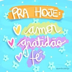 the words pra hope, camar gratidado e fe on a blue background