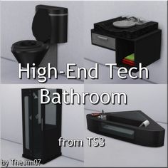 the high end tech bathroom from ts3 is ready to be used in any game