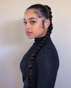 December Hairstyles, Hairstyles For Winter, Edges Hair, Braided Ponytail Hairstyles, Hair Ponytail Styles, Hairstyles For Curly Hair, Female Rappers, Winter Hair, Sleek Hairstyles