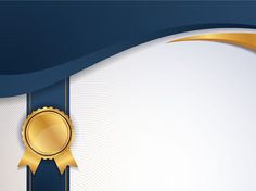 a gold award seal on a white and blue background with wavy lines in the bottom corner