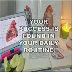 an open book with the title your success is found in your daily routine