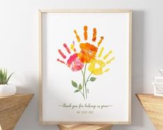 an art print with the words thank you for helping us grow