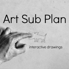 a black and white photo of a person's hand holding a paper airplane with the words art sub plan written on it