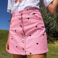 Pink Heart Denim Skirt Fall in love with the adorable Pink Heart Denim Skirt, featuring a charming pink heart design on a classic denim skirt. This kawaii skirt is the perfect addition to your wardrobe, adding a touch of sweetness to any outfit. Size: S: Waist: 64cm/ 25.2 in, Length: 37cm/ 14.6 in M: Waist: 68cm/ 26.8 in, Length: 38cm/ 15.0 in L: Waist: 72cm/ 28.3 in, Length: 39cm/ 15.4 inMaterial: Denim Kawaii Swimsuit, Kawaii Skirt, Dark Academia Clothing, Anime Lingerie, Aesthetic Dark Academia, Style Kawaii, Cottagecore Fashion, Kawaii Dress, Maid Dress