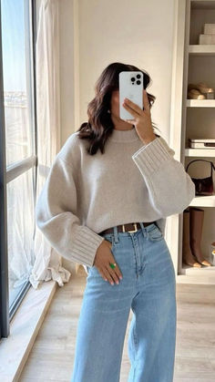 cute fall outfit, fall outfit, fall outfits, trendy fall outfits #casualpreppyoutfits #fallfits  #roommakeoverbedroom #falloutfitsaesthetic #summerfits  #dreamhousedecor #fallaesthetic #falloutfits #collegeoutfits #augustaesthetic #fallnails #backtoschool #falldecor #fall #firstdayofschooloutfit Cozy Outfit Inspiration, Fall Weather Outfits Aesthetic, Office Casual Outfit Jeans, H&m Autumn Outfits, Fall Wfh Outfits, Tie Front Sweater Outfit, Summer Elevated Casual, How To Develop Personal Style, Business Casual Outfits Sweater