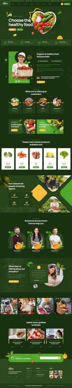 Ogenix - Organic Food Store WordPress Theme Grocery Store Website, Grocery Website, Webpage Design Layout, Organic Food Store, Ui Design Trends