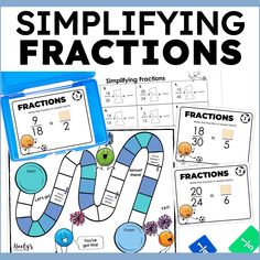 an image of simplifying fractions worksheet