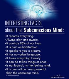 theta healing deals with the subconscious mind! Start your healing today! Subconscious Mind Power, Spiritual Psychology, Numerology Life Path, Brain Facts, The Subconscious Mind, Psychology Fun Facts, Spirit Science, Mind Power, Mindfulness Journal