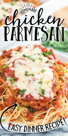 chicken parmesan is an easy dinner recipe