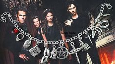 the twilight saga movie poster with keychains and charms on it's chain