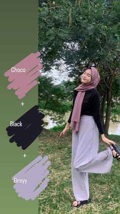 Style Kulot, Mix And Match Outfits Hijab, Hijab Colors, Smart Casual Women Outfits, Simple Casual Outfits, Modest Casual Outfits, Mix Match Outfits