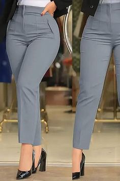 High Waist Cropped Work Pants