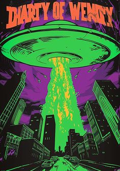 #NeonGreenFlyingSaucer #Ufo #CleanVectorArt #1950sHorrorMoviePoster #NeonColors #GrungePopArt #WarOfTheWorlds Green Comic Aesthetic, Green Ghost Aesthetic, Neon Design Poster, Retro Alien Aesthetic, Graphic Design Posters Green, Red Graphic Poster, Green Horror Aesthetic, Pop Poster Design, Horror Poster Design