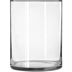 a clear glass with white lines on the bottom and bottom, in front of a white background