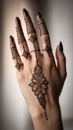 #mehndi Mehndi 2024 Design, Makar Sankranti Mehndi Design, Simple Fancy Mehndi Designs, Mehendi Design For Fingers, Back Mehendi Designs For Hands, Trendy Mehendi Designs, Priyanka Wedding, Henna Finger Designs, Mehndi Tattoo Designs